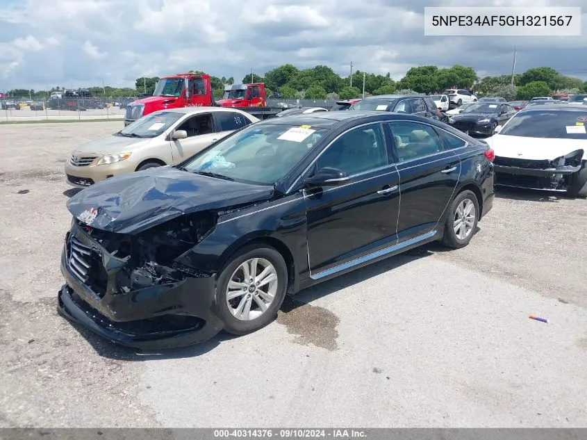 2016 Hyundai Sonata Sport/Limited VIN: 5NPE34AF5GH321567 Lot: 40314376