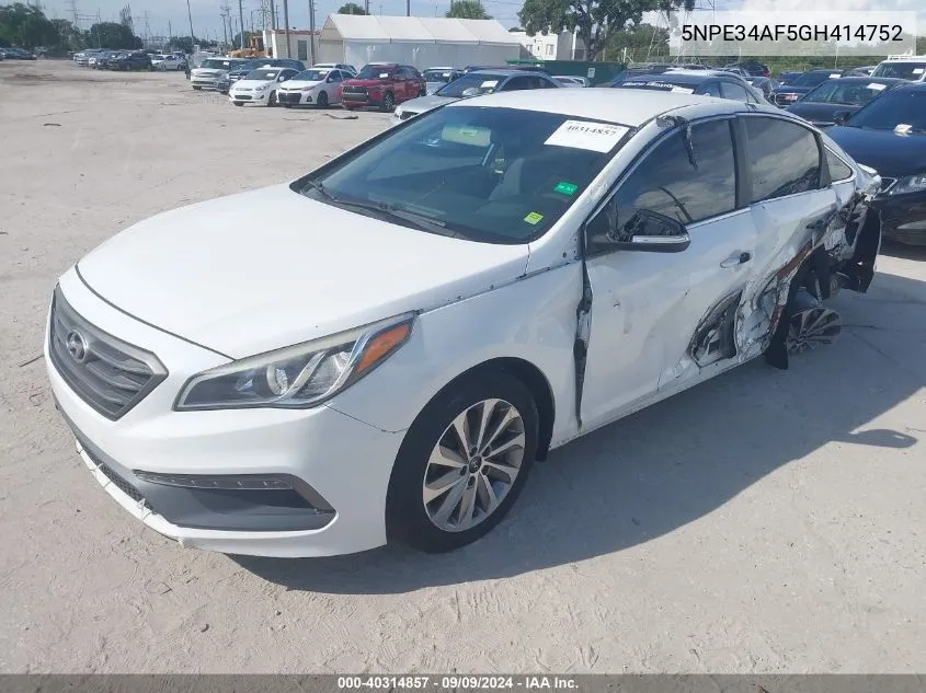 5NPE34AF5GH414752 2016 Hyundai Sonata Sport