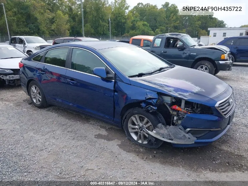 2016 Hyundai Sonata Se VIN: 5NPE24AF9GH435722 Lot: 40316647