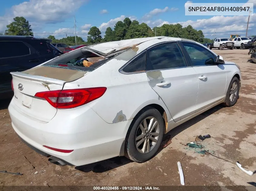 5NPE24AF8GH408947 2016 Hyundai Sonata Se