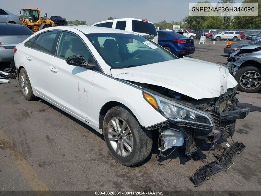 2016 Hyundai Sonata Se VIN: 5NPE24AF3GH344090 Lot: 40320531