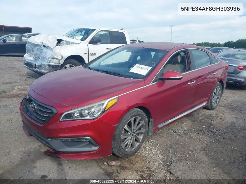 2016 Hyundai Sonata Sport VIN: 5NPE34AF8GH303936 Lot: 40322225