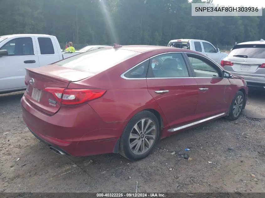 5NPE34AF8GH303936 2016 Hyundai Sonata Sport