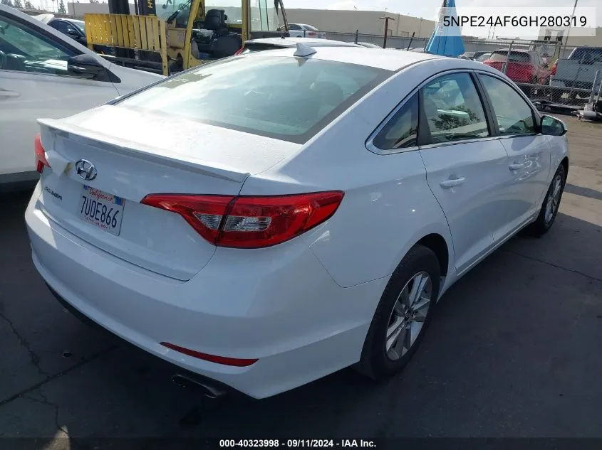 5NPE24AF6GH280319 2016 Hyundai Sonata Se