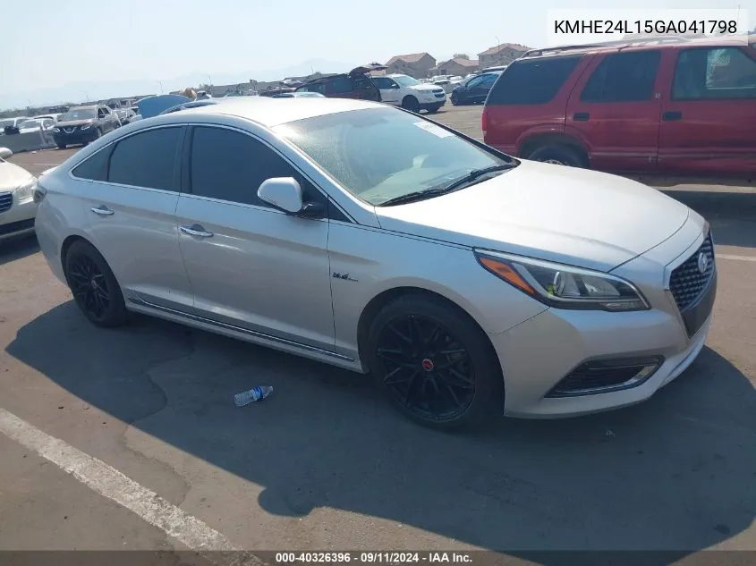 2016 Hyundai Sonata Hybrid Hybrid/Se VIN: KMHE24L15GA041798 Lot: 40326396