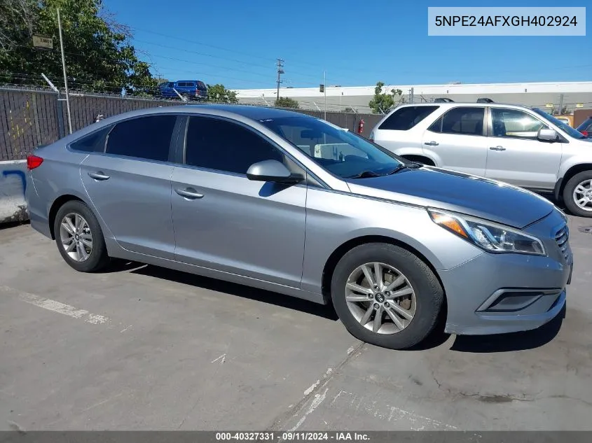 2016 Hyundai Sonata VIN: 5NPE24AFXGH402924 Lot: 40327331