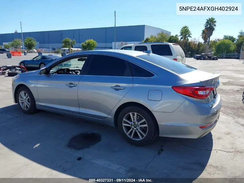 5NPE24AFXGH402924 2016 Hyundai Sonata