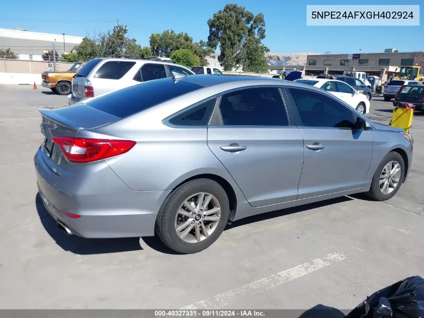 5NPE24AFXGH402924 2016 Hyundai Sonata