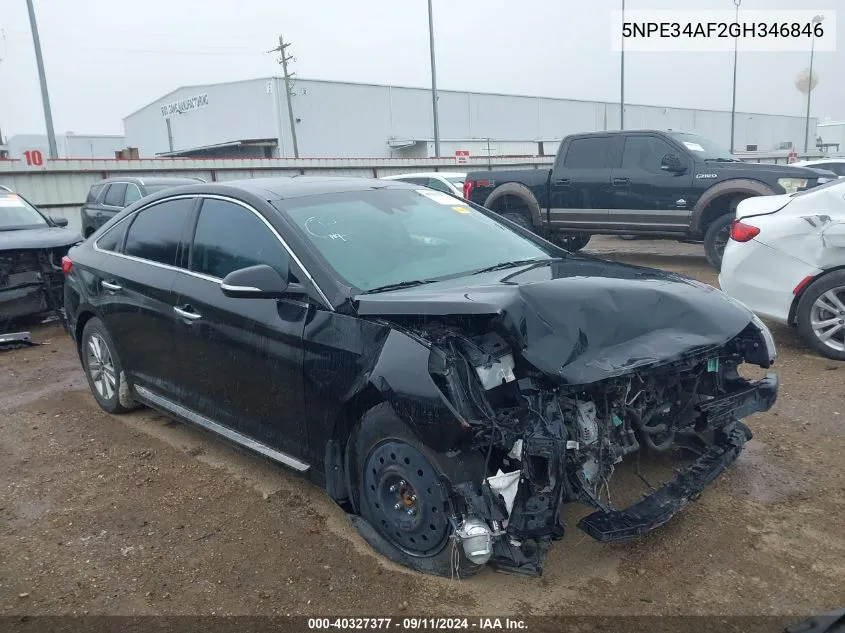 2016 Hyundai Sonata 2.4L Limited VIN: 5NPE34AF2GH346846 Lot: 40327377