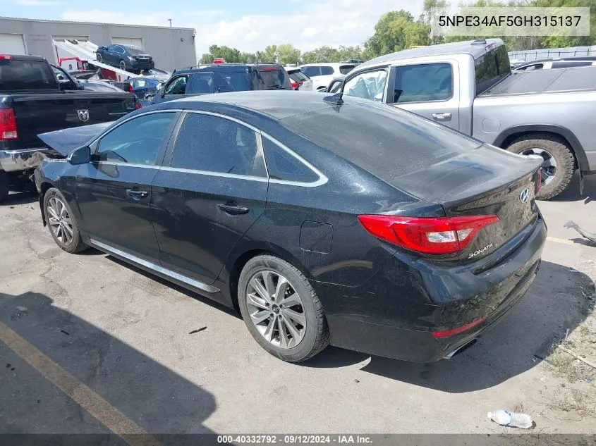 5NPE34AF5GH315137 2016 Hyundai Sonata Sport/Limited