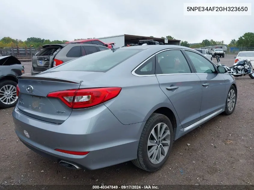 5NPE34AF2GH323650 2016 Hyundai Sonata Sport