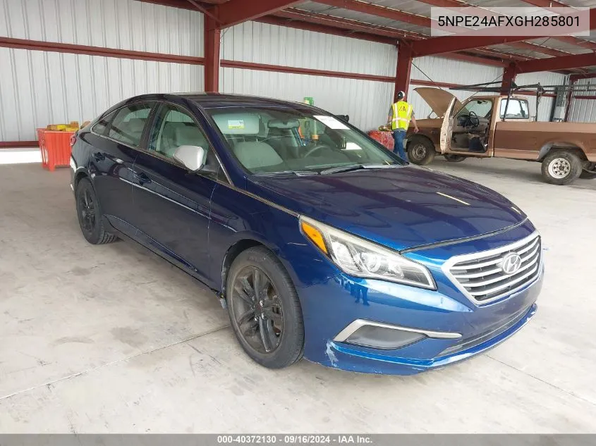 2016 Hyundai Sonata Se VIN: 5NPE24AFXGH285801 Lot: 40372130