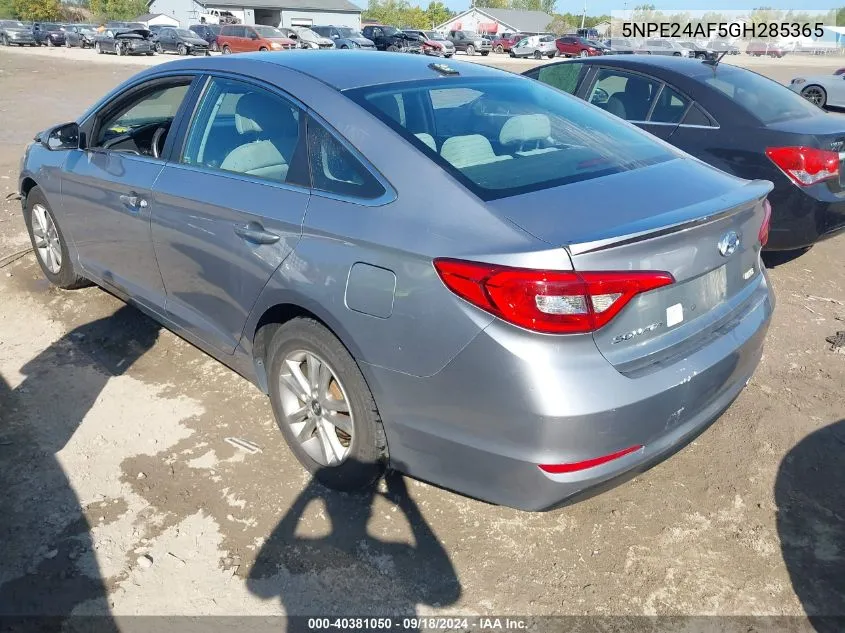 5NPE24AF5GH285365 2016 Hyundai Sonata Se