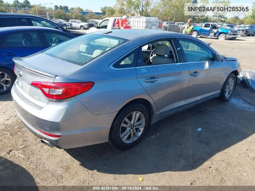 5NPE24AF5GH285365 2016 Hyundai Sonata Se