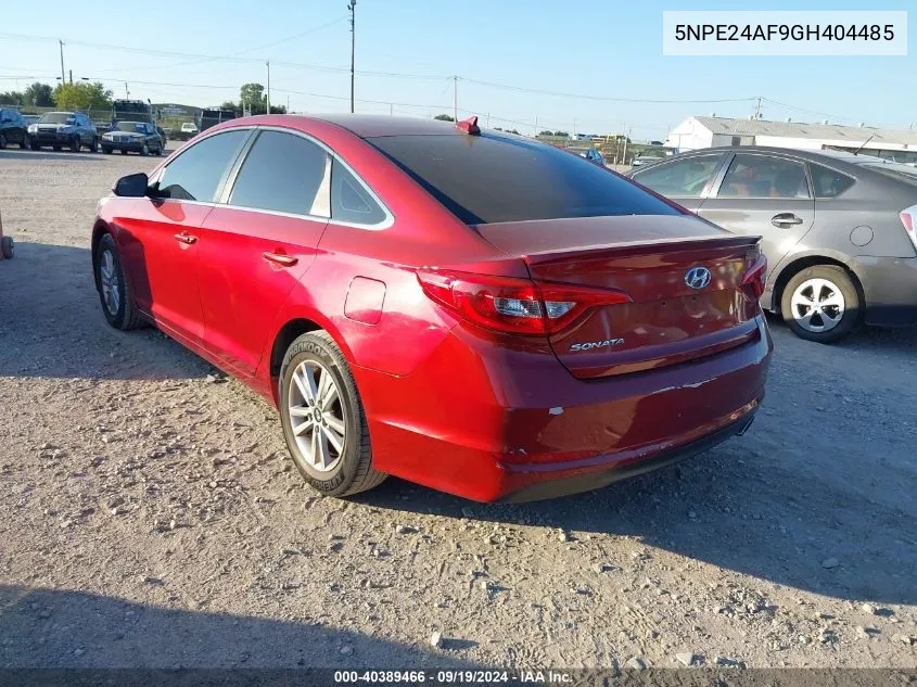 2016 Hyundai Sonata VIN: 5NPE24AF9GH404485 Lot: 40389466