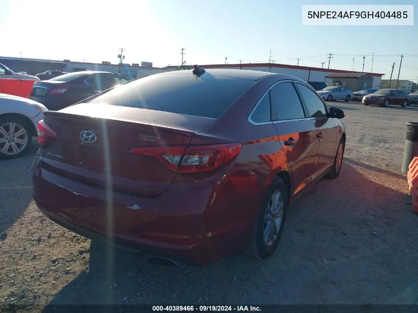 2016 Hyundai Sonata VIN: 5NPE24AF9GH404485 Lot: 40389466