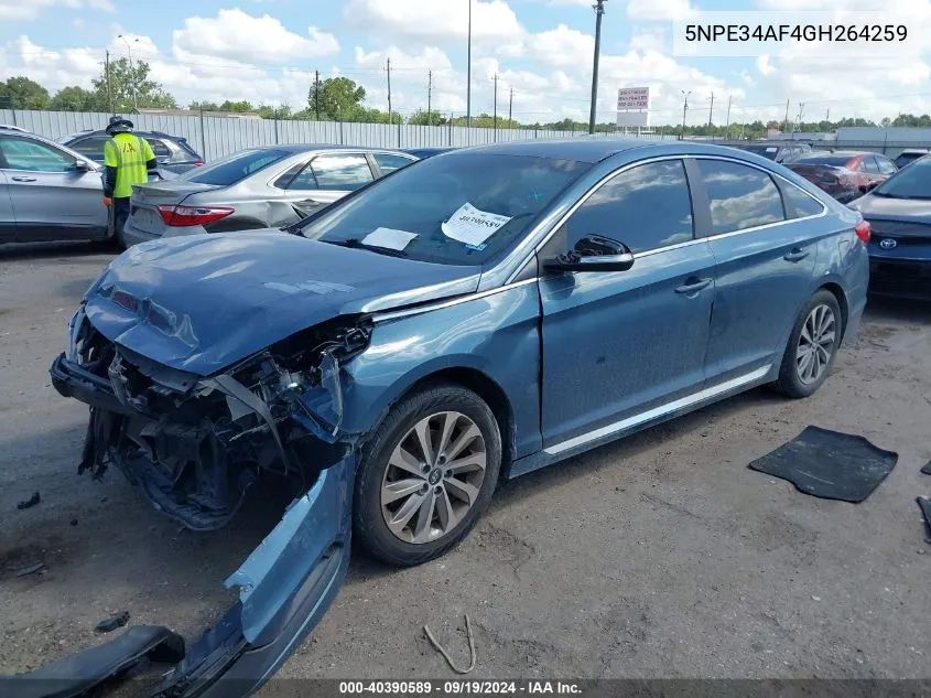 2016 Hyundai Sonata Sport VIN: 5NPE34AF4GH264259 Lot: 40390589