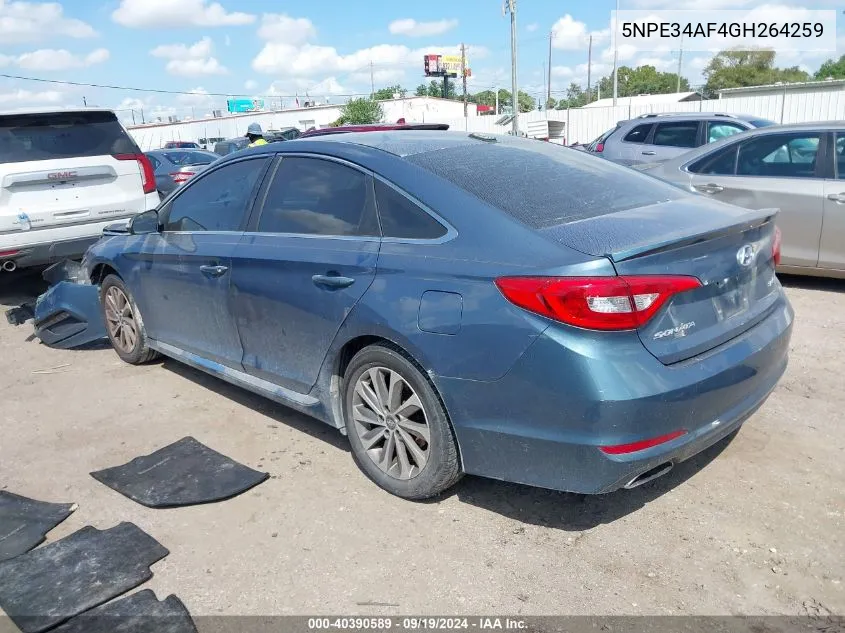 2016 Hyundai Sonata Sport VIN: 5NPE34AF4GH264259 Lot: 40390589