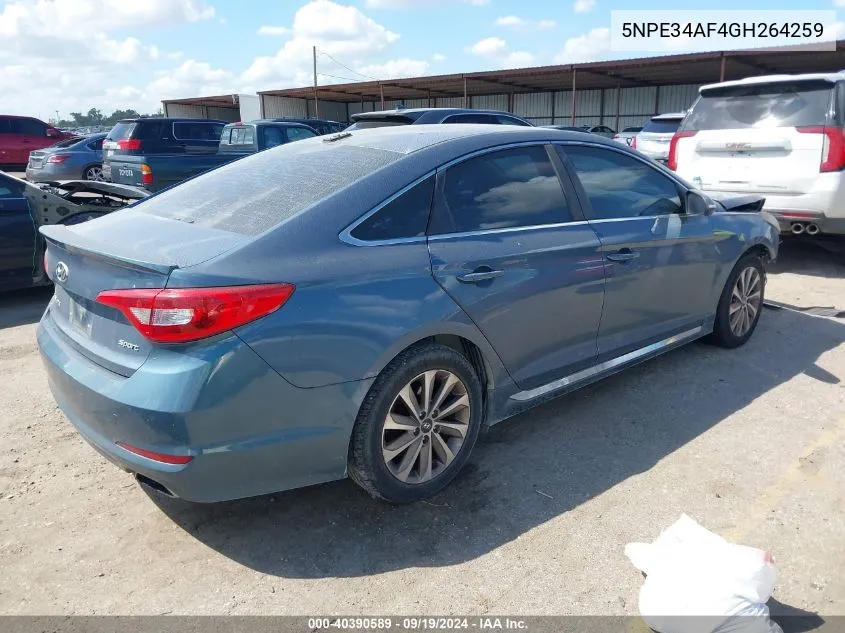 2016 Hyundai Sonata Sport VIN: 5NPE34AF4GH264259 Lot: 40390589