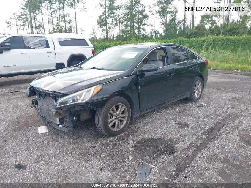 2016 Hyundai Sonata Se VIN: 5NPE24AF5GH277816 Lot: 40391710