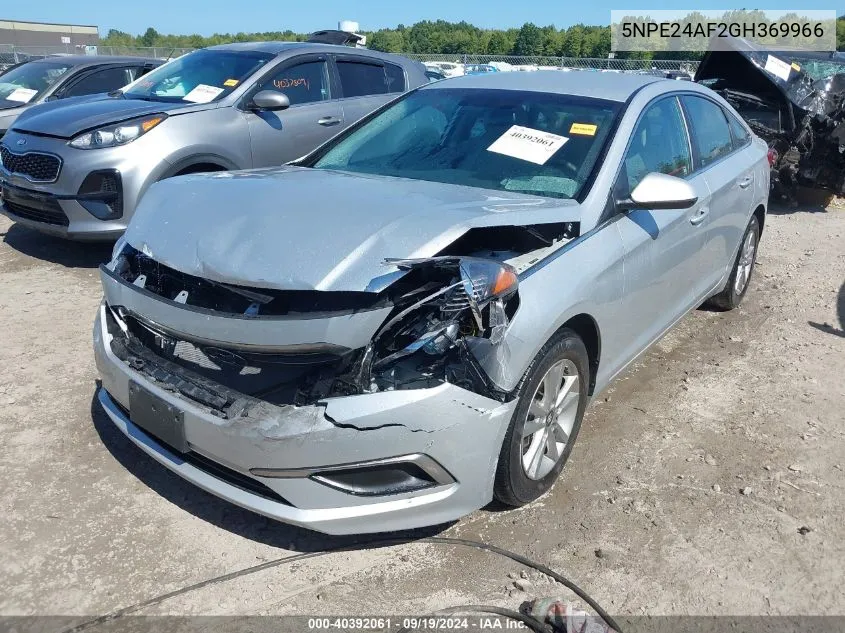 2016 Hyundai Sonata Se VIN: 5NPE24AF2GH369966 Lot: 40392061