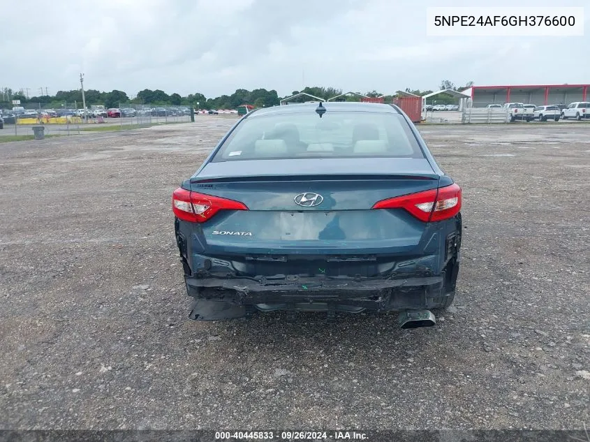 2016 Hyundai Sonata Se VIN: 5NPE24AF6GH376600 Lot: 40445833