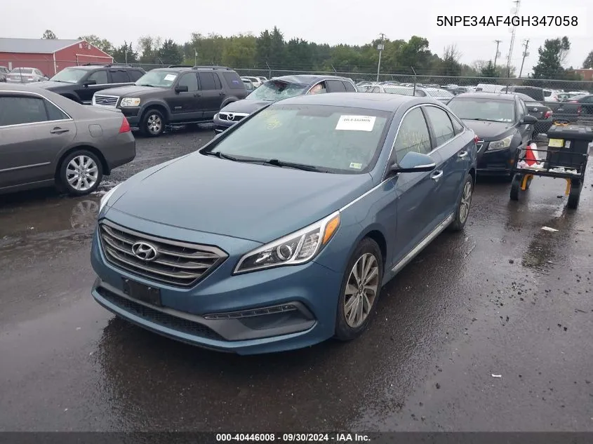 2016 Hyundai Sonata Sport VIN: 5NPE34AF4GH347058 Lot: 40446008