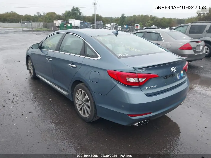 2016 Hyundai Sonata Sport VIN: 5NPE34AF4GH347058 Lot: 40446008