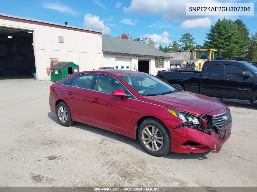 2016 Hyundai Sonata Se VIN: 5NPE24AF2GH307306 Lot: 40460247