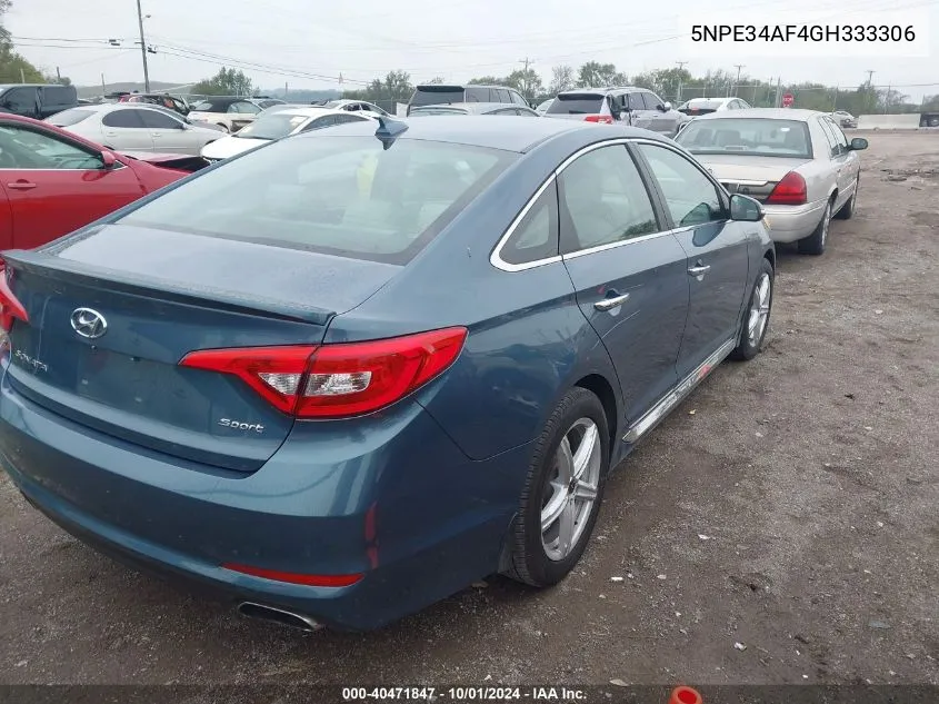 2016 Hyundai Sonata Sport VIN: 5NPE34AF4GH333306 Lot: 40471847