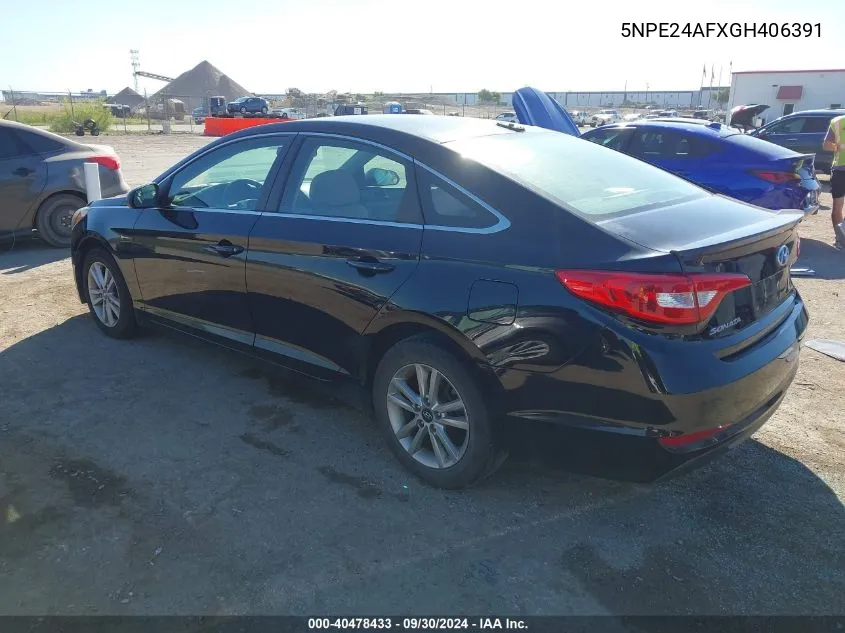 2016 Hyundai Sonata Se VIN: 5NPE24AFXGH406391 Lot: 40478433