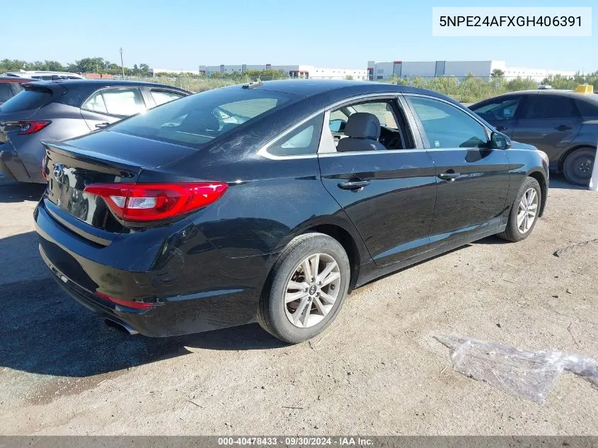 2016 Hyundai Sonata Se VIN: 5NPE24AFXGH406391 Lot: 40478433