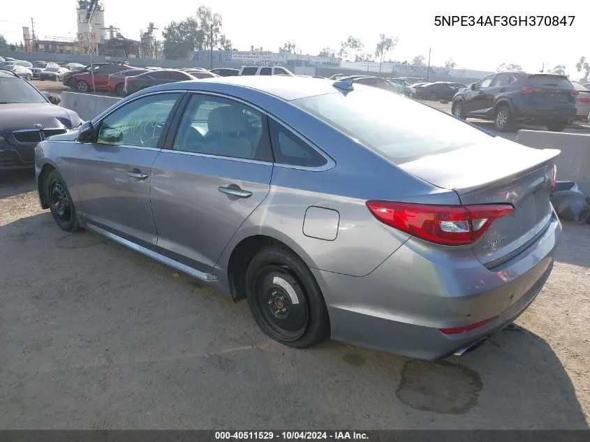 5NPE34AF3GH370847 2016 Hyundai Sonata Sport