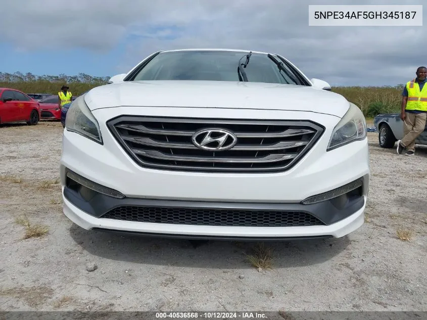 2016 Hyundai Sonata Sport/Limited VIN: 5NPE34AF5GH345187 Lot: 40536568