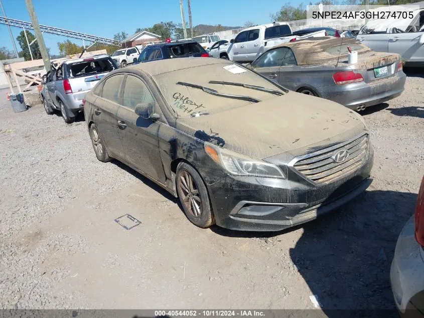 2016 Hyundai Sonata Se VIN: 5NPE24AF3GH274705 Lot: 40544052