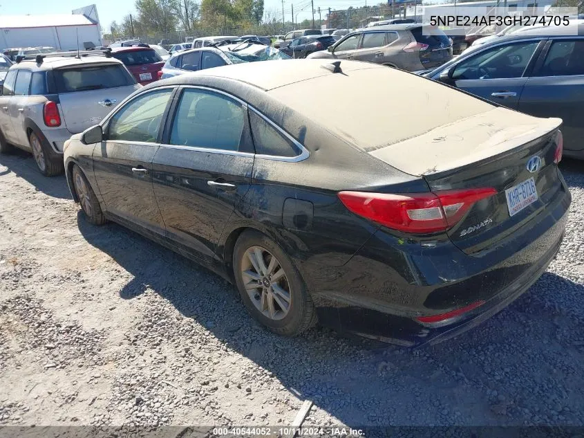 5NPE24AF3GH274705 2016 Hyundai Sonata Se