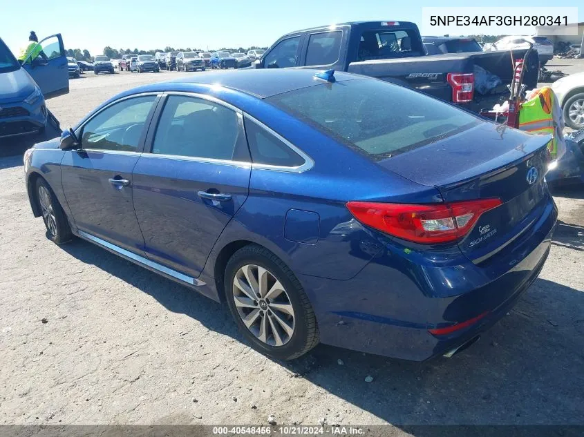 5NPE34AF3GH280341 2016 Hyundai Sonata Sport