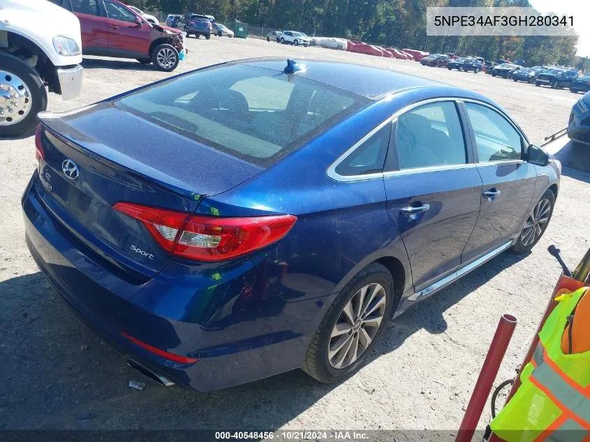 5NPE34AF3GH280341 2016 Hyundai Sonata Sport