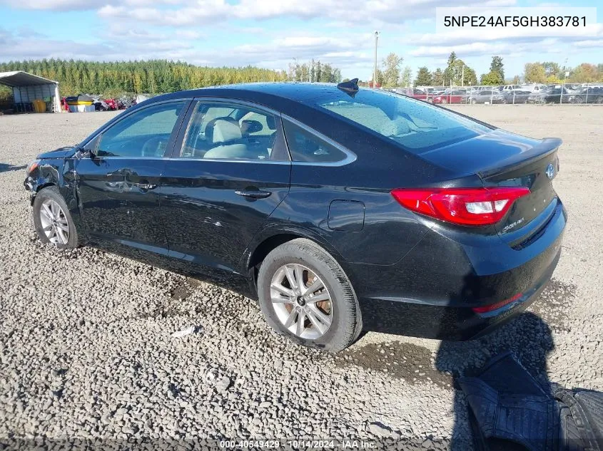 5NPE24AF5GH383781 2016 Hyundai Sonata Se