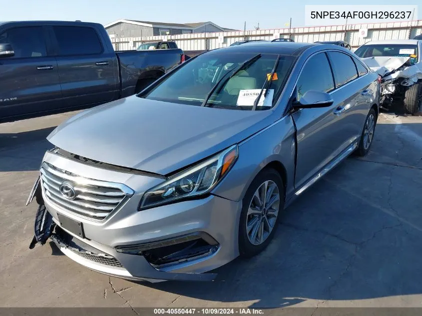 2016 Hyundai Sonata Limited VIN: 5NPE34AF0GH296237 Lot: 40550447