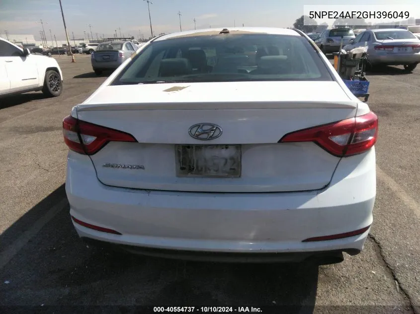 2016 Hyundai Sonata VIN: 5NPE24AF2GH396049 Lot: 40554737