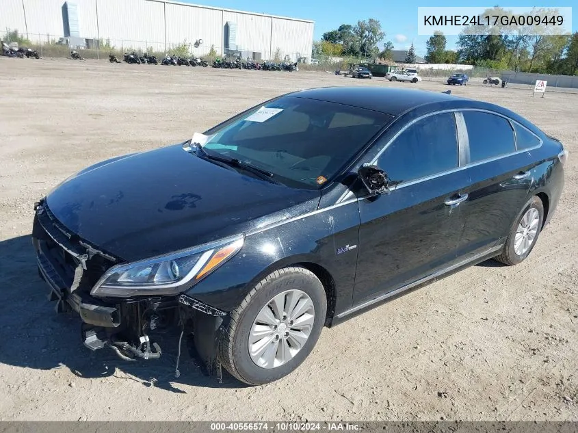 2016 Hyundai Sonata Hybrid Se VIN: KMHE24L17GA009449 Lot: 40556574