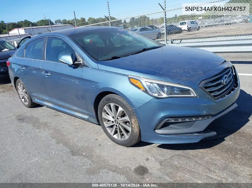 5NPE34AFXGH424757 2016 Hyundai Sonata Sport