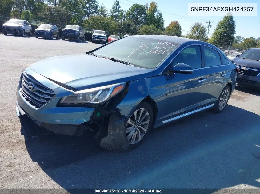 5NPE34AFXGH424757 2016 Hyundai Sonata Sport