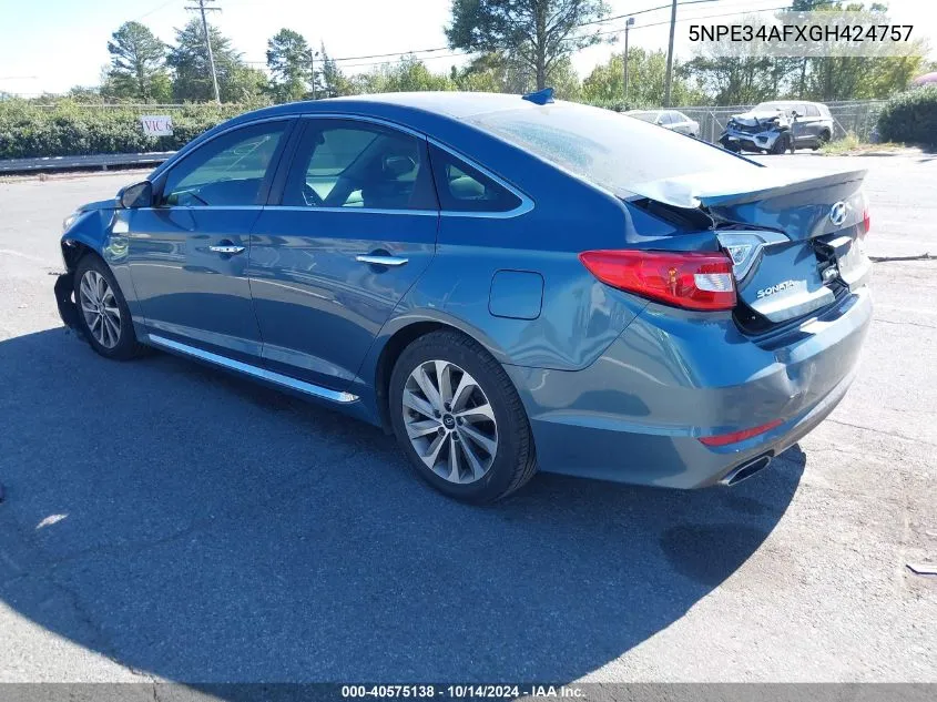 5NPE34AFXGH424757 2016 Hyundai Sonata Sport