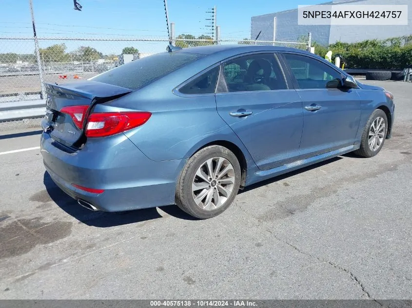 5NPE34AFXGH424757 2016 Hyundai Sonata Sport