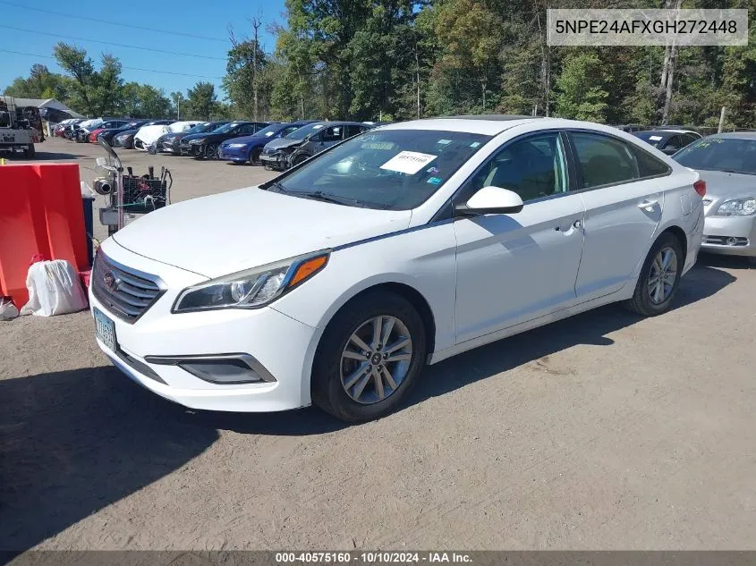 2016 Hyundai Sonata Se VIN: 5NPE24AFXGH272448 Lot: 40575160