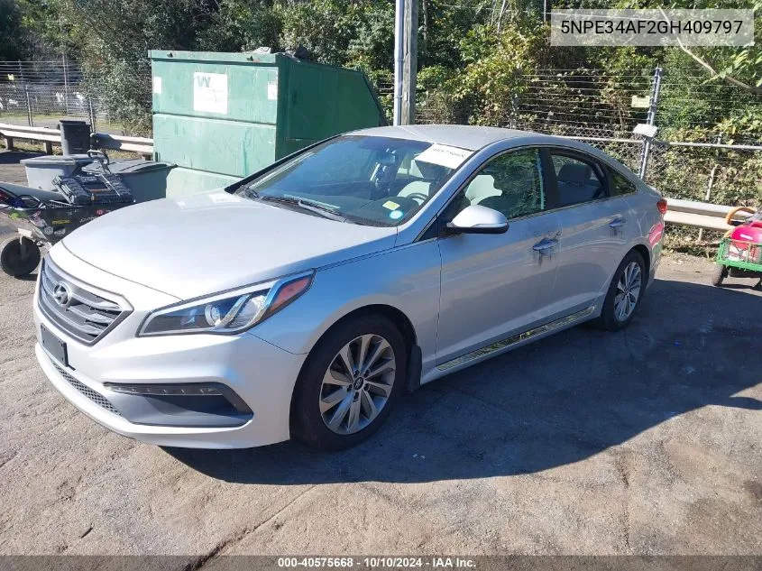 2016 Hyundai Sonata Sport VIN: 5NPE34AF2GH409797 Lot: 40575668