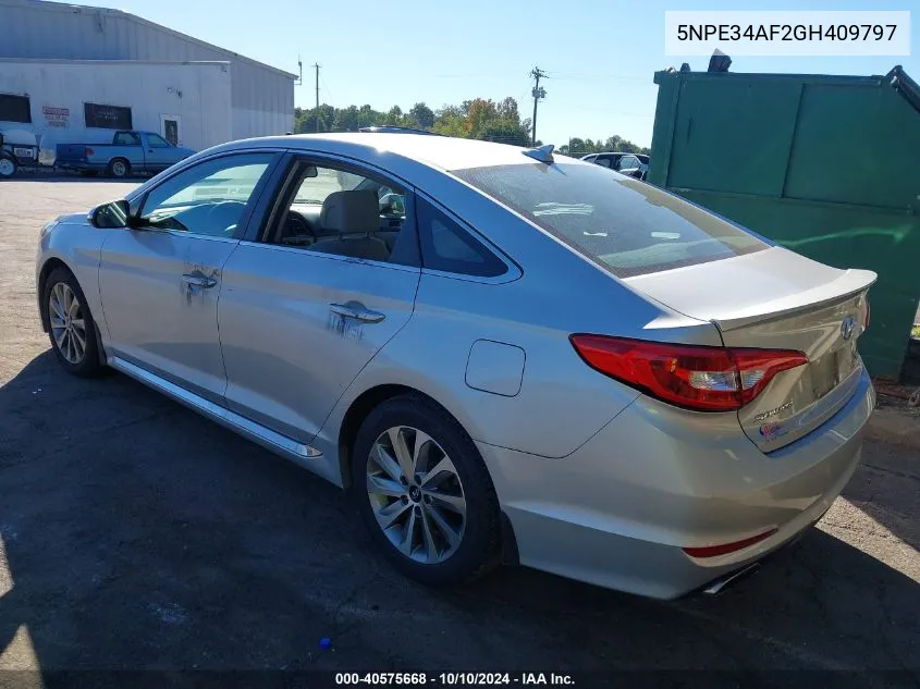 2016 Hyundai Sonata Sport VIN: 5NPE34AF2GH409797 Lot: 40575668