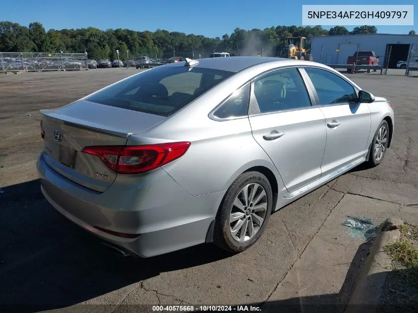 2016 Hyundai Sonata Sport VIN: 5NPE34AF2GH409797 Lot: 40575668